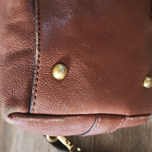 Frye Dome Brown Leather Bag With Adjustable Crossbody Strap - Picture 4 of 11